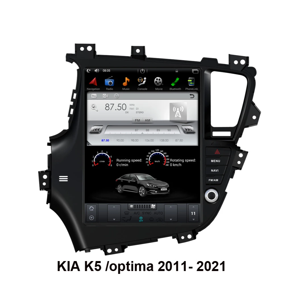 Автомобильный GPS-навигатор 12 9 дюйма в стиле Tesla Android для KIA K5/optima 2011-2021