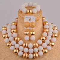 nigerian fashion wedding wedding jewelry africa bridal party clothing accessories white imitation pearl necklace set az 156