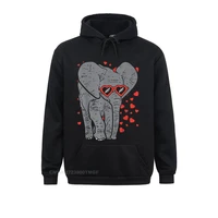 custom elephant heart glasses cute valentines day animal lover oversized hoodie streetwear for students slim fit sportswears