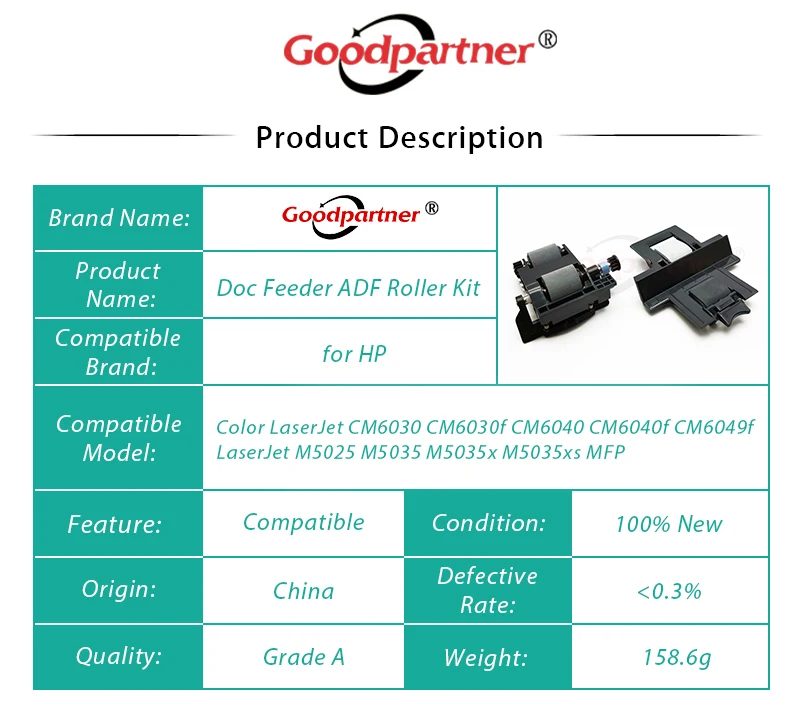 Разделительный ролик для HP CM6030 CM6030f CM6040 CM6040f CM6049f M5025 M5035 M5035x M5035xs 5X CE487A ADF |