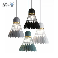 led iron badminton pendant lights e27 living room decoration hanging lamp bedroom interior lighting restaurant cafe pendant lamp