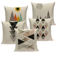 nordic style cushion cover geometric pattern throw pillow case linen cotton creative decoration for sofa car bedroom custom