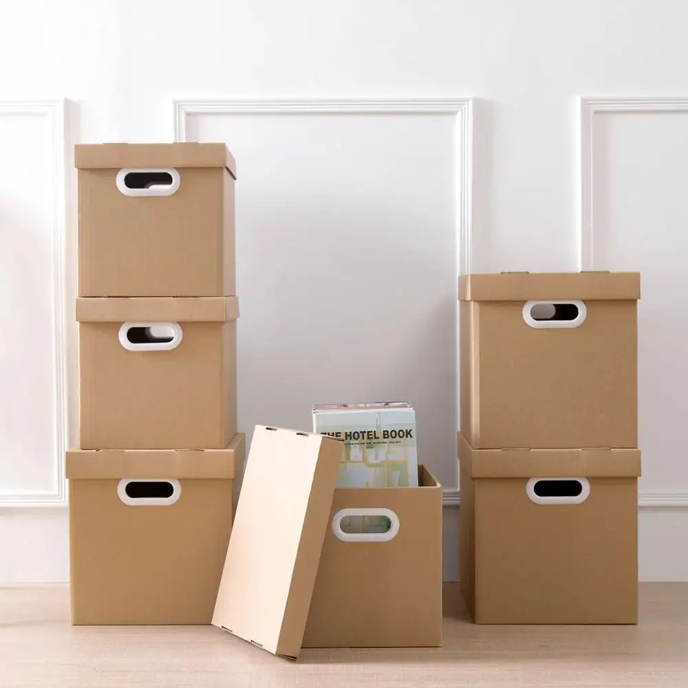 Большие бумажные складные корзины для хранения 21/29 л ящик домашняя коробка книг