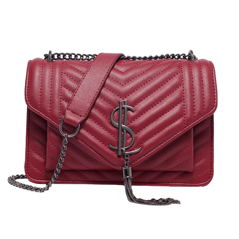 

Luxury Brand Bag Female Chain Solid Color Leather Small Square Bag Fashion Retro Pu Shoulder Messenger Bag For Women 2021 bolsos