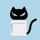 Мультфильм котенок дом декоративный выключатель стикер арт деко стикер стены компьютер стикер полиэтилен материал J23