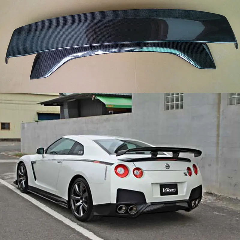 V супер узкий стиль GT Спойлер из углеродного волокна для NISSAN R GTR R35 2009 2015 (без