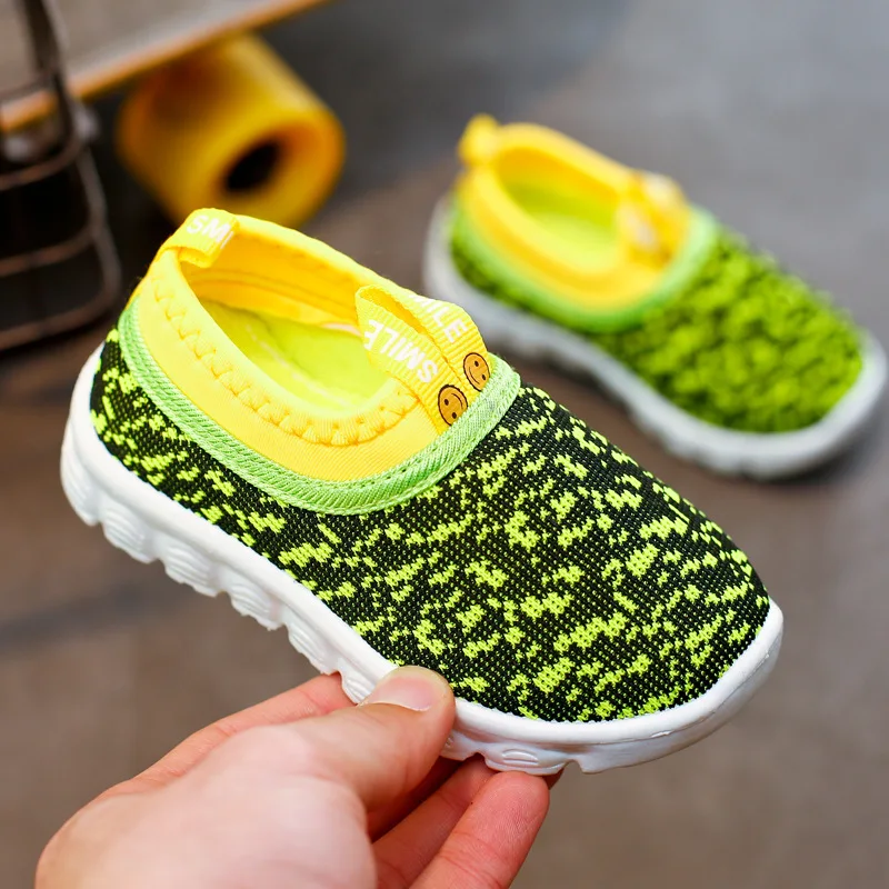 2019 летняя детская обувь ярких цветов повседневная Тканевая без застежки дышащие