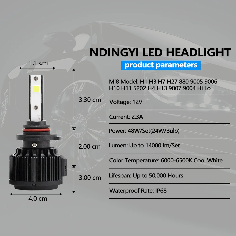 Лампы головного света N2S H8 H9 H10 48 В 200 лм для golf 6 7 bmw f10 e39 Benz w203 suzuki samurai 1 комплект