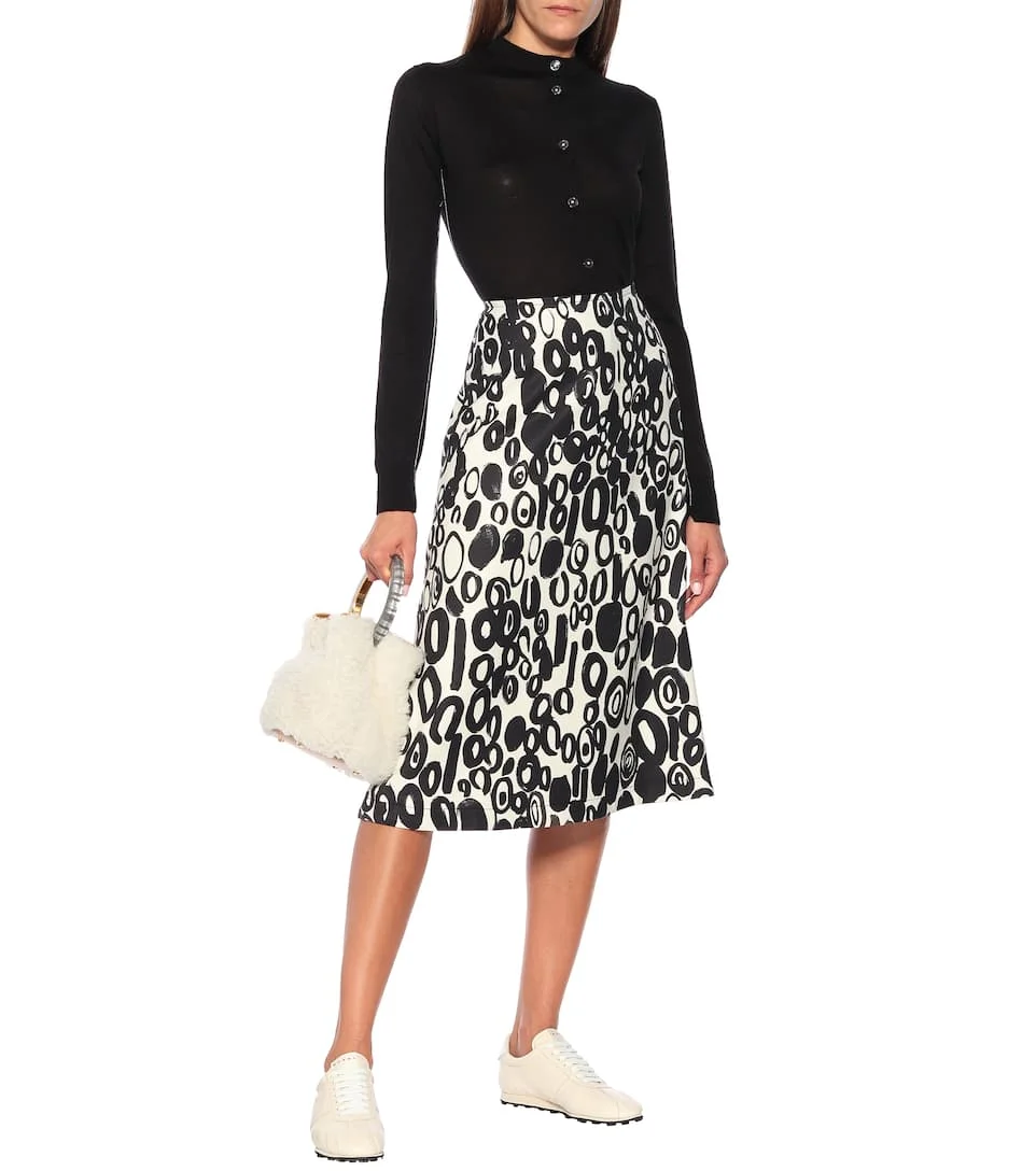 

2021 Spring High Quality Print Elegant Midi Skirt for Women