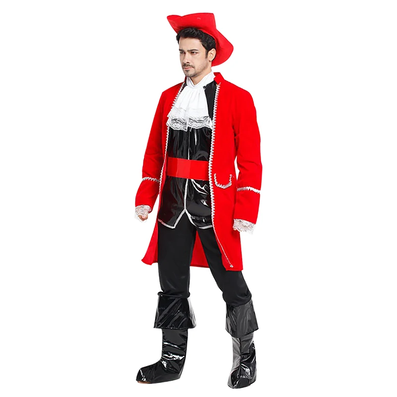 Пиратский капитан для косплея костюмы с обувью шляпа на Хэллоуин Рождество