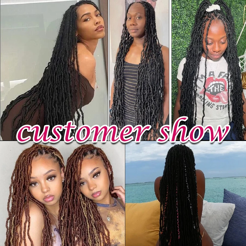

Synthetic Crochet Braids Hair 18 36 Inch Goddess Faux Locs Nu Locs Crochet Hair Ombre Curly Soft Dreads Dreadlocks