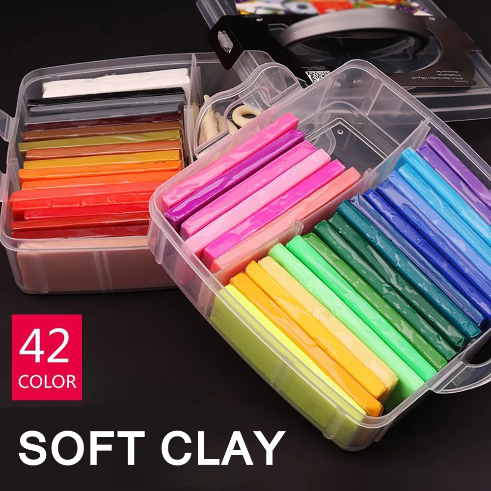 12/42 цветов мягкая глина Моделирование Пластилин светильник мягкие ремесла