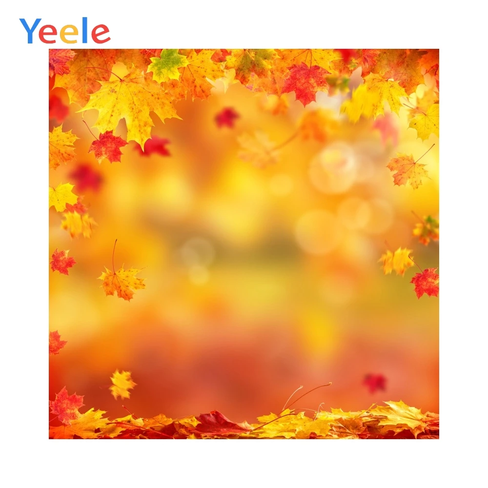 Yeele кленовый желтый светильник в горошек Bokeh Fallen Leave детский портрет осень Фото