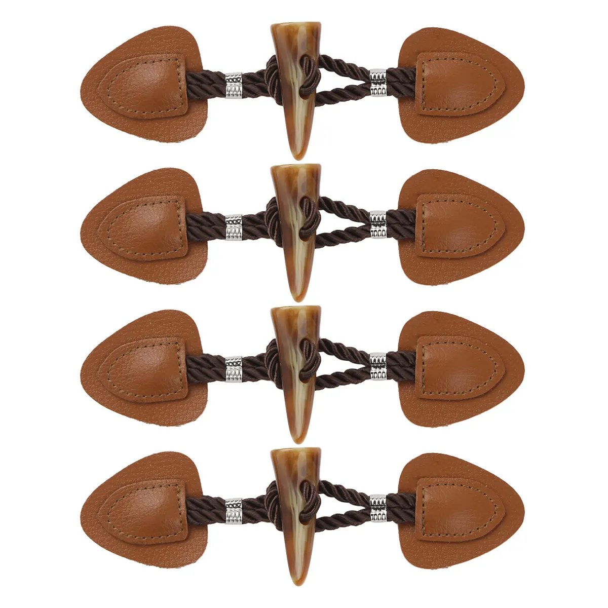 4 пары винтажных переключателей из искусственной кожи с пуговицами смолы