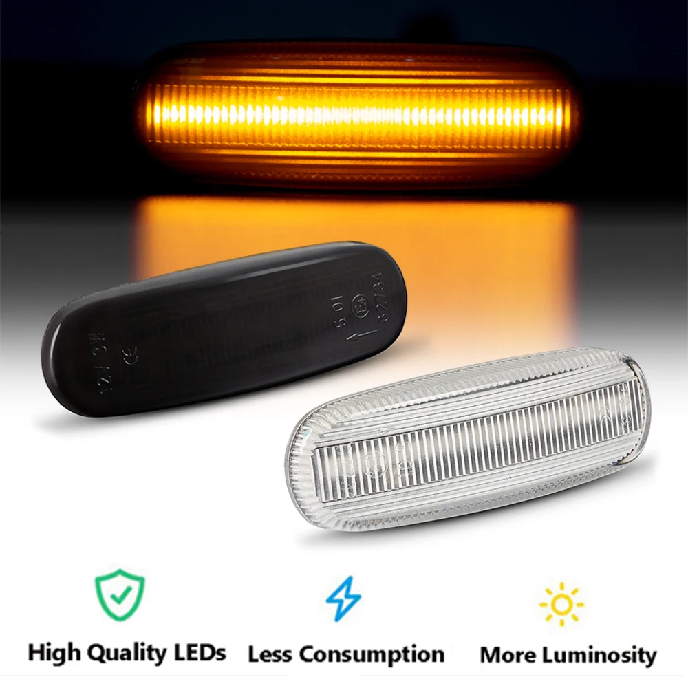 

2Pcs Dynamic LED Turn Blinker Side Marker Light For Fiat Grande Panda Idea 350 Punto Evo MK3 MK2 Stilo Multi Qubo Linea Fiorino