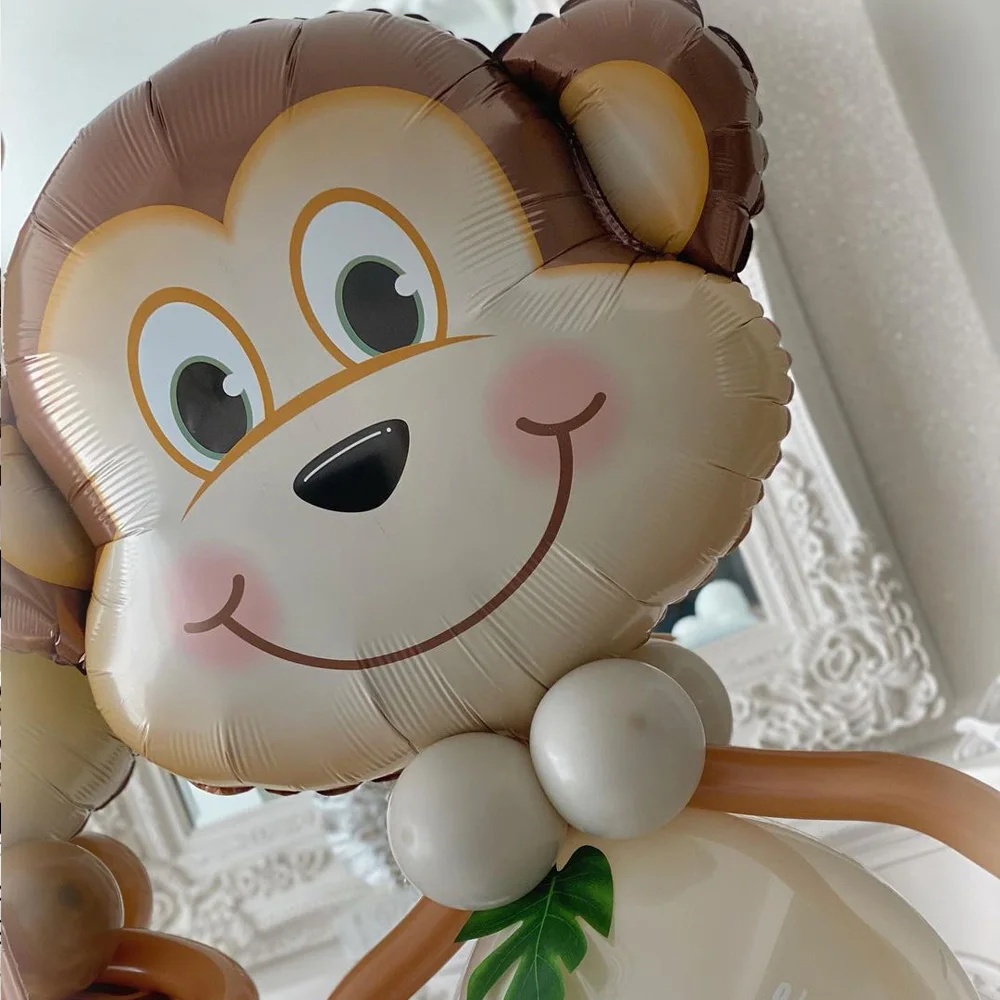 1 Набор воздушные шары в виде животных джунглей на день рождения обезьянка Лев