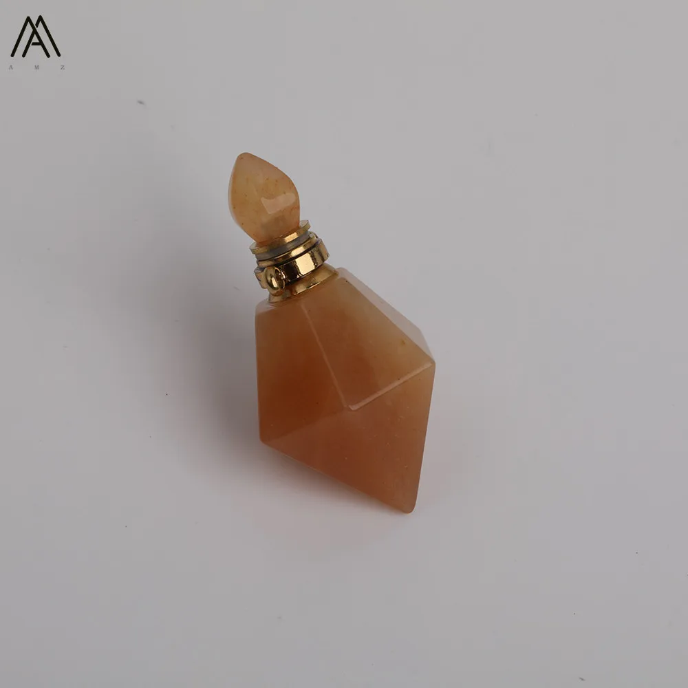 Ограненный ромб белый бирюза Агаты камень карман флаконы духов нержавеющая цепочка ожерелье для женщин ювелирные изделия подарок DSS-190AMBH