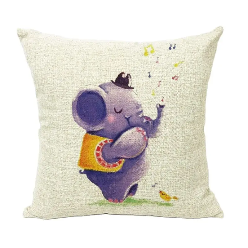 Серия животных наволочка 45*45 см милый слон птица черепаха белка узор для