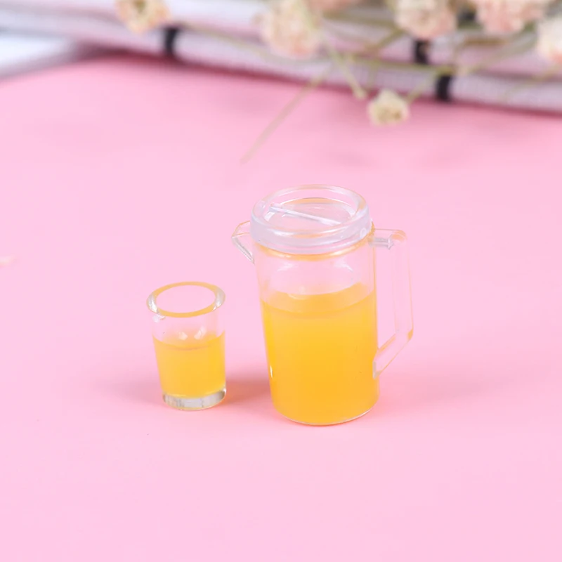 2 шт. 1/12 Миниатюрные аксессуары для кукольного домика мини кувшин сока Набор