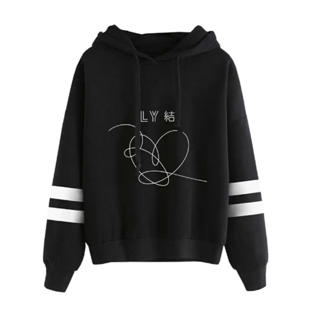 Fashion Women Heart Printed Long Sleeve Loose Pullover Hoodie Sweatshirt Top