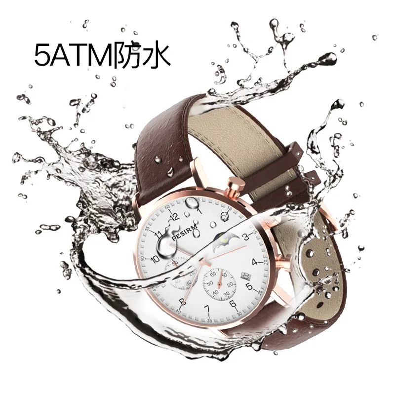 2020 календарь движение носит Серебристые водонепроницаемые наручные часы год