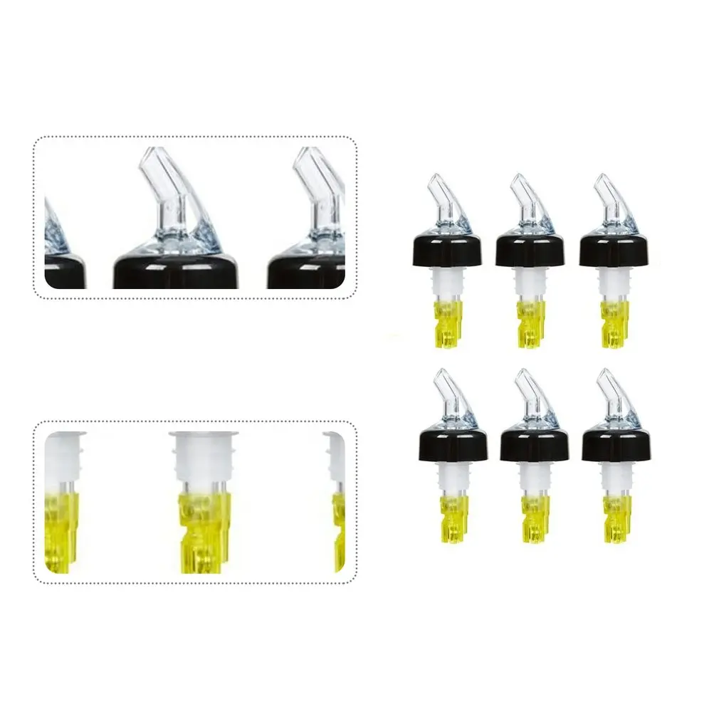 

Measured Liquor Bottle Pourers 1.5 Oz Clear Spout Bottle Pourer With Tail And Yellow Collar Measured Pour Spouts