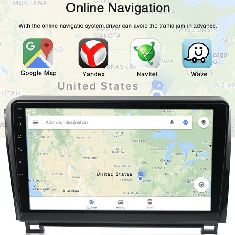 Car Radio Player Android Stereo Navigation GPS Head Unit For Toyota Tun-Dra Sequoia 2007-2013 | Автомобили и мотоциклы