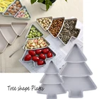 Креативные тарелки в форме рождественской елки, пластиковые конфеты, снэки, семена орехов, сухая зернистая тарелка для завтрака, домашние кухонные принадлежности