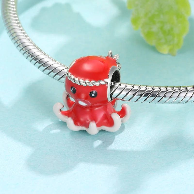 Высокое качество Осьминог суши с лососем 925 стерлингового серебра металлические