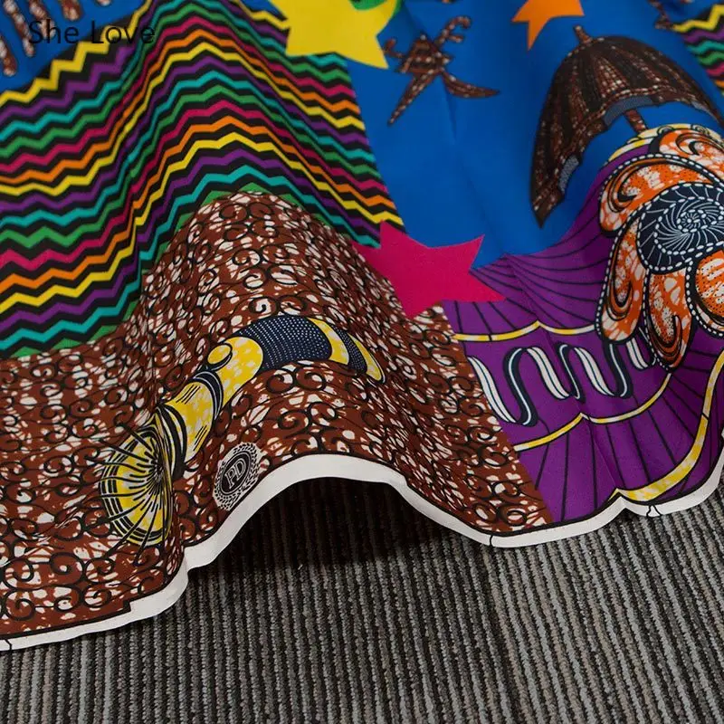 Chzimade 1 ярд Анкара Африканский батик ткань неправильная квадратная печатная