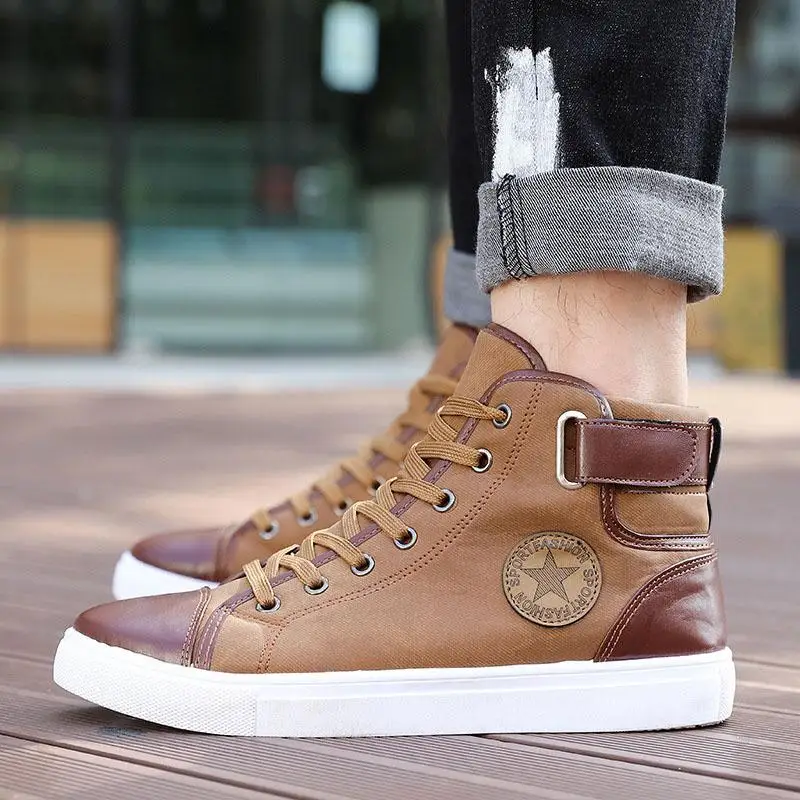 Mens Designer Trainers High Top Men Shoes Canvas Casual SPRING Autumn Male Footwear Patchwork Plus Size | Обувь