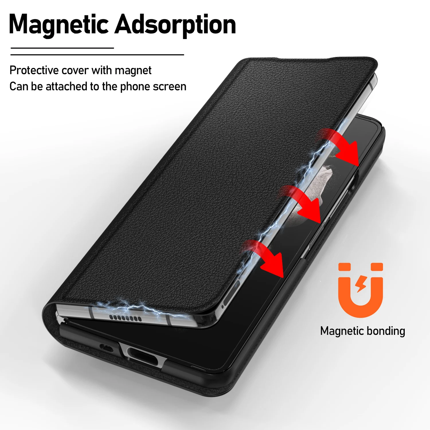 Funda plegable de cuero para Samsung Galaxy Z, carcasa de lujo con ranura para bol&iacute;grafo, Compatible con S Pen Edition, carcasa con soporte para Fold3 F9260-3