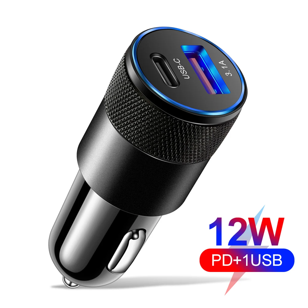 

USB C Car Charger Type C 3.1A 15W PD Charging Cigarette Lighter Splitter Mobile Phone Chargers for Mobile Phone iPad