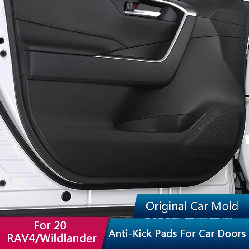 

QHCP Car Door Anti Kick Pad Protection Sticker Leather Inner Door Side Edge Plank For Toyota RAV4 2020 2021 Interior Accessories