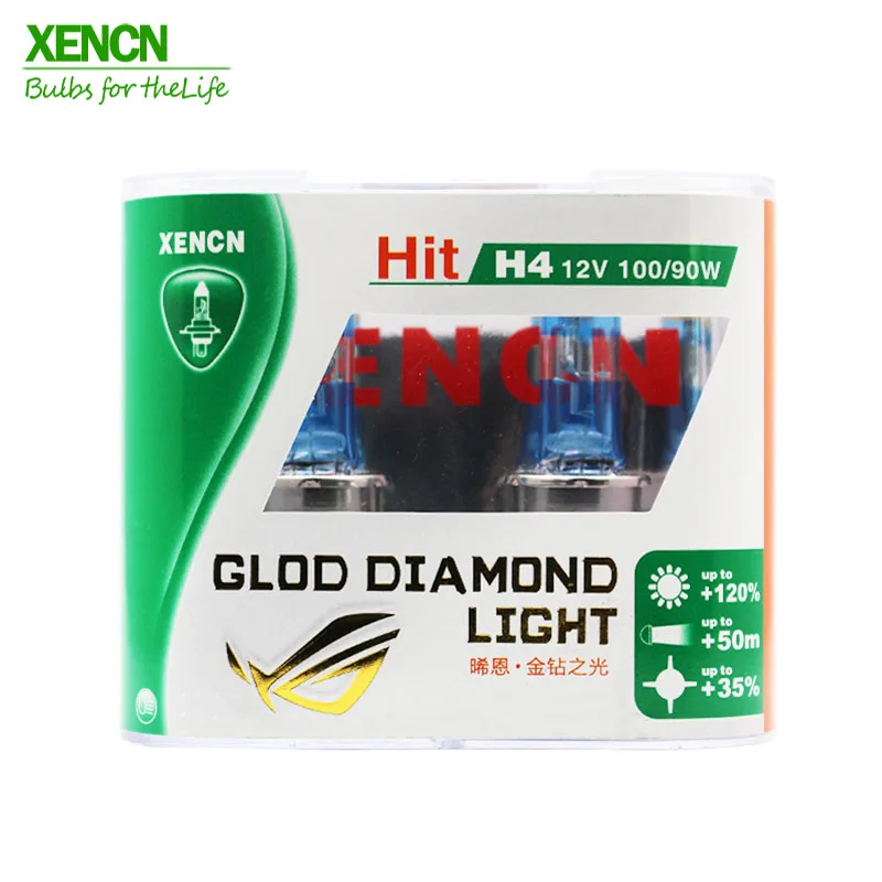 XENCN H4 P43t 12V 100/90W золото бриллиант светильник супер яркий белый галогеновые лампы для фар фара автомобиля Тюнинг автомобильный светильник источник света парковка