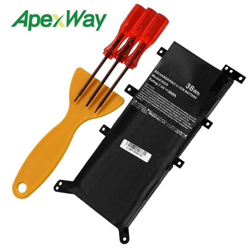 Аккумулятор Apexway для ноутбука ASUS X554L X555L X555LB X555LN X555 X555LD X555LP F555A F555U W519L F555UA VM C21N1347 7 6 В