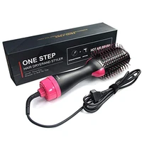 one step electric hot air brush multifunctional negative ions hair blow dryer straightener brush smooth frizz ionic technology