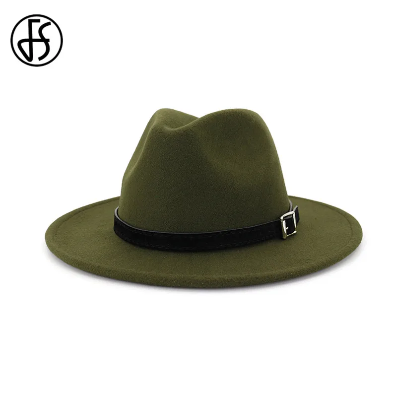FS Для мужчин женщин белая фетровая шляпка шерстяная шляпа с широкими полями