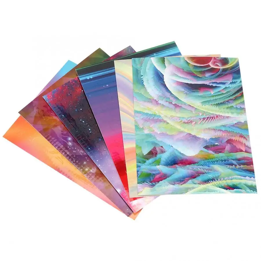 6 шт./компл. многоцветная огненная Пламя полый дизайн ногтей самоклеящаяся