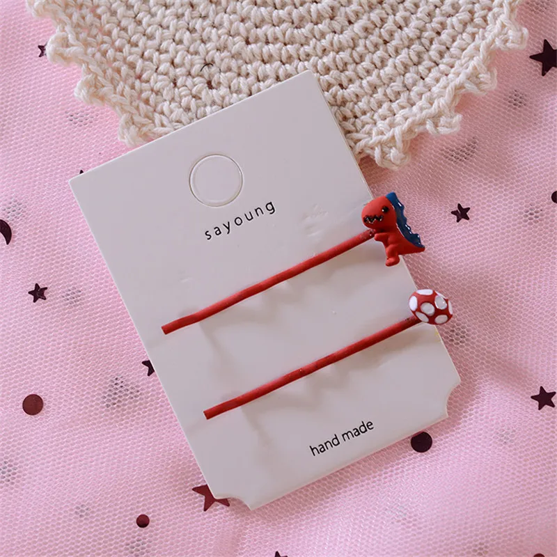 Красочная милая заколка для волос с изображением динозавра из мультфильма одним