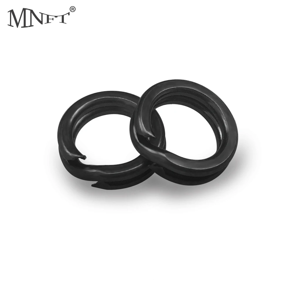 

MNFT 500pcs Stainless Steel Fishing Split Ring Snap Swivel Lure Tackle Matt Black Double Loop For Bait Connector