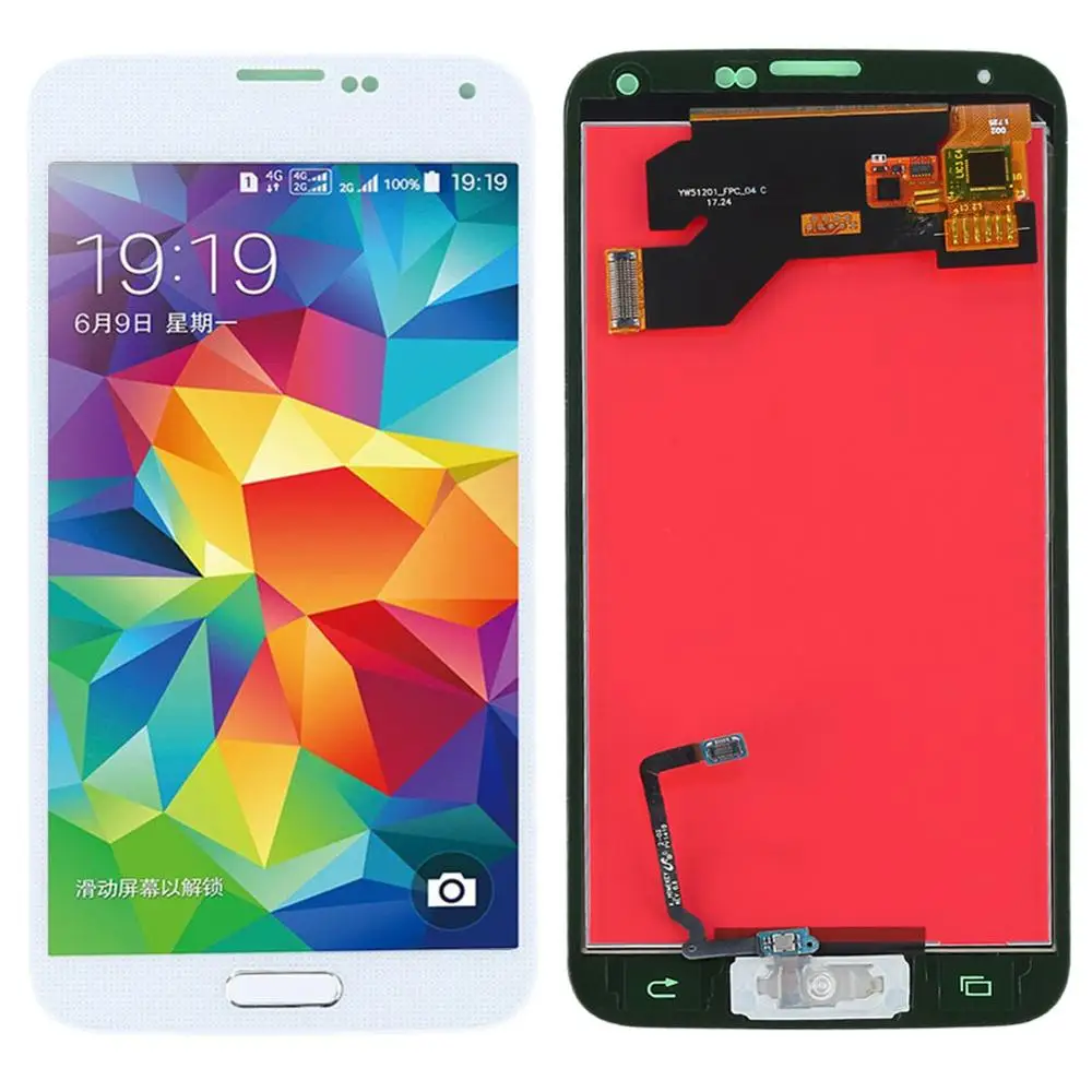 G900f ЖК-дисплей для SAMSUNG Galaxy S5 дисплей G900M G900A G900T G900FD ЖК-дисплей сенсорный экран дигитайзер кнопка для SAMSUNG s5 ЖК-дисплей