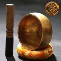 tibetan yoga meditation singing bowl handicraft buddha ritual music therapy copper chime sound bowl copper carft without cushion