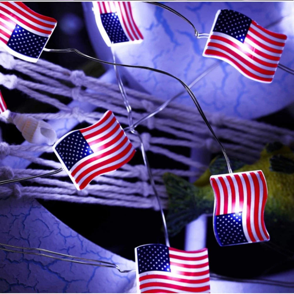 

Led American Flag Light String Eight Model Waterproof Fairy With Remote Control Decoration Lamp Window Garden Decoration Decor