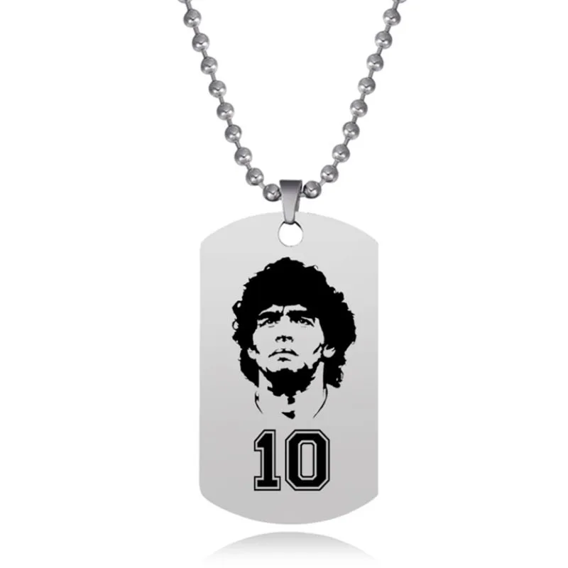 Новинка подвеска Maradona ожерелье с изображением футбольной звезды бирка из