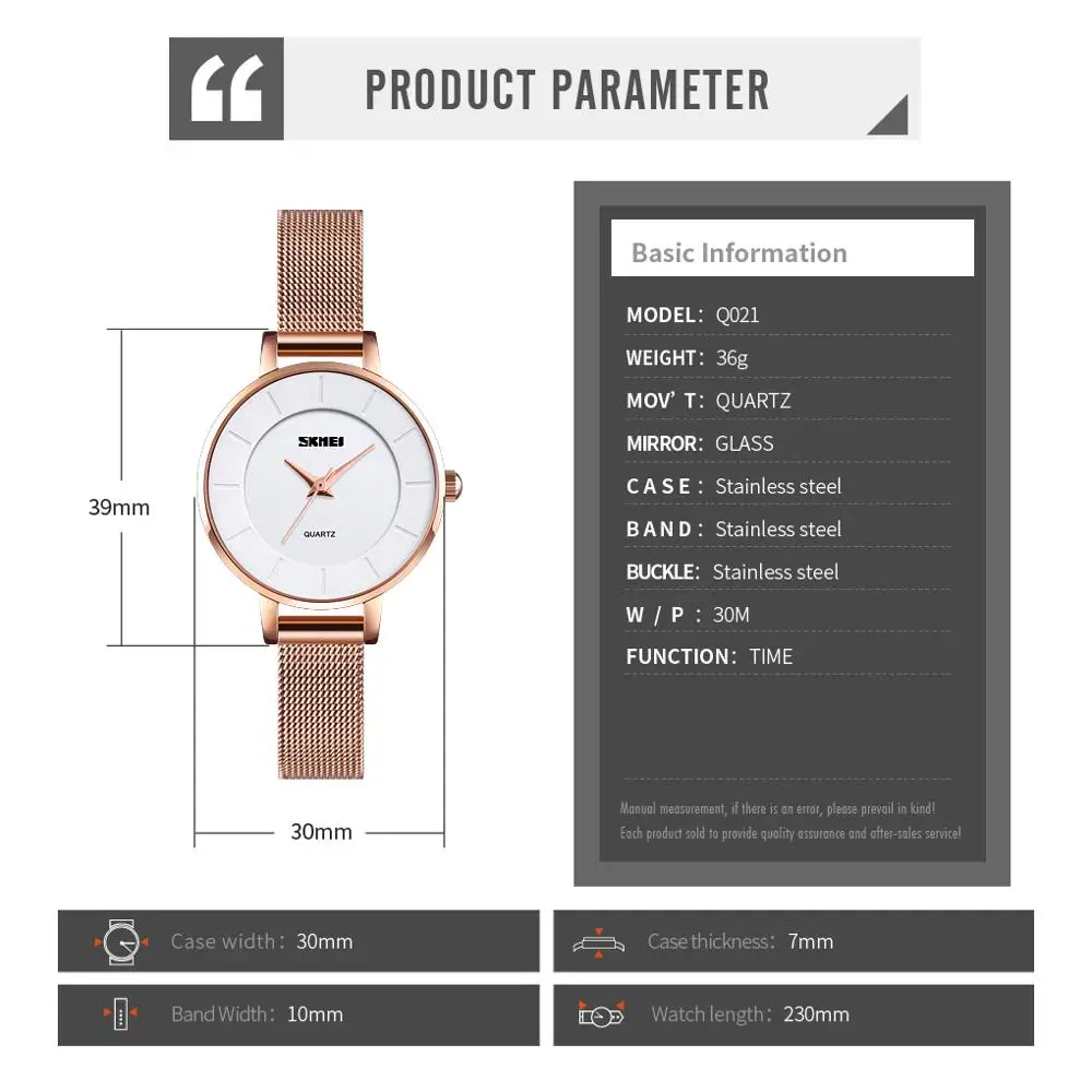 

SKMEI Simple Elegant Women Watches Full Stainless Steel Waterproof Ladies Quartz Wristwatch Thin Lady Watches reloj mujer Q021