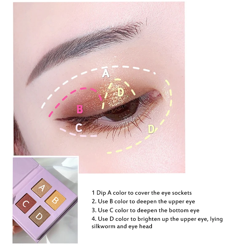 

Cute Pattern Packaging Eye Shadow Pigment Palette Matte Glitter For Novice Makeup Eye Charming Long Lasting Eye Shadow Palette