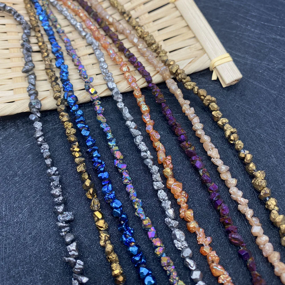

118pcs High-quality Natural Stones Jewellery Making Electroplating Loose Beads Natural Shapes for DIY Ladies Necklaces Bracelets