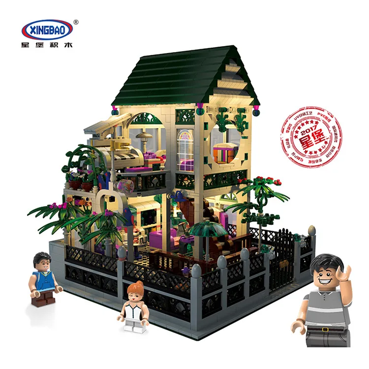 

Xingbao building block xb01202 romantic atrium with lighting USB socket girls' cottage small particle building block toys