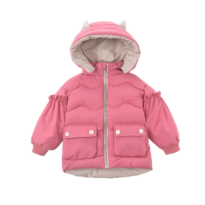 Купи Winter Girls Cotton-padded Jacket 2021 Fashion New Korean Version Of The Wings Thickened Warm Hooded Children's Down Jacket 3-6Y за 1,157 рублей в магазине AliExpress